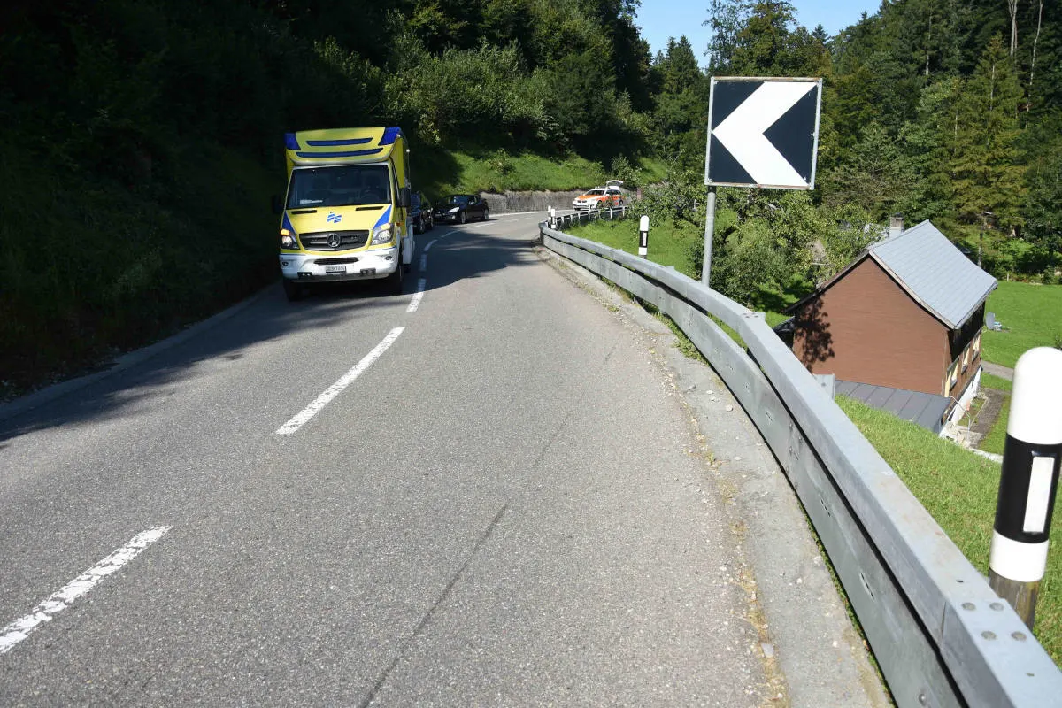 Degersheim SG – Selbstunfall mit Motorrad