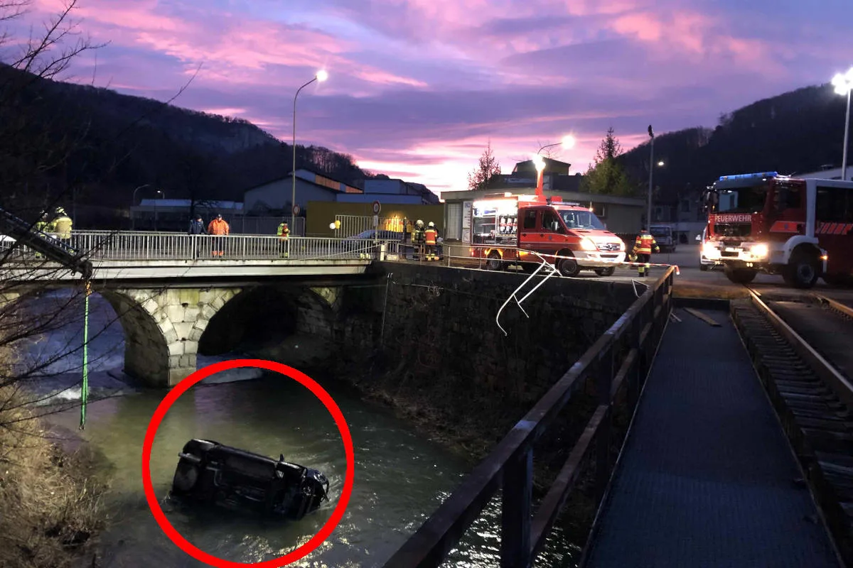 Balsthal SO – Auto durchbricht Geländer und stürzt in Bach