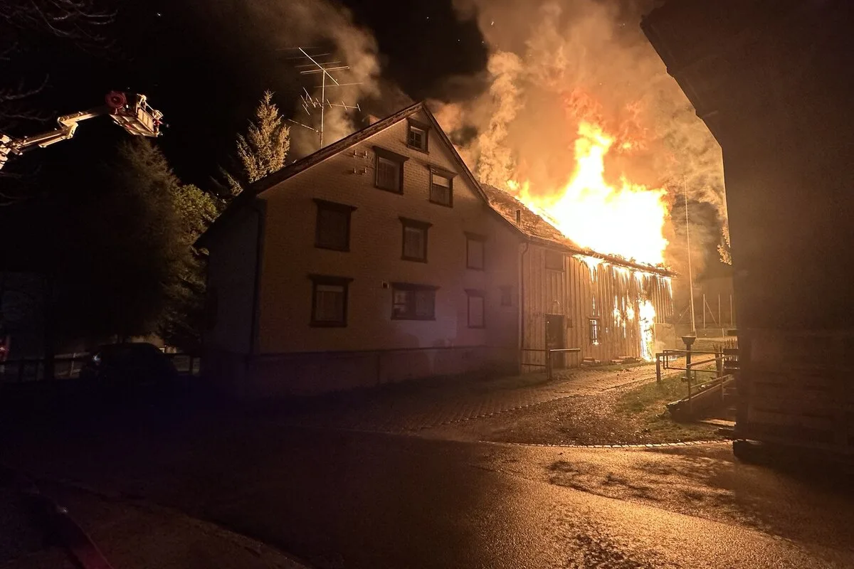 Heiden AR - Brand in einer Scheune verursacht hohen Sachschaden 
