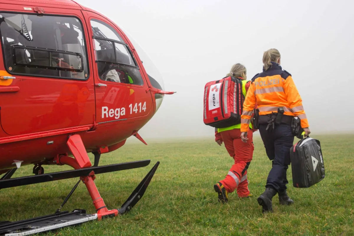 Lütisburg SG - Rega-Einsatz nach Arbeitsunfall in Metzgerei