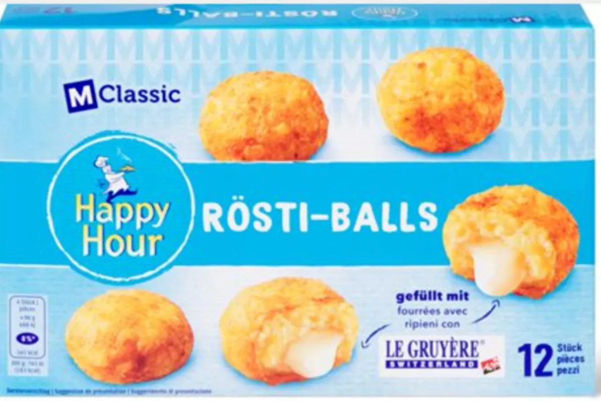 Gesundheitsgefahr - Glasteile in M-Classic Happy Hour Rösti Balls von Migros möglich! Dringender Rückruf