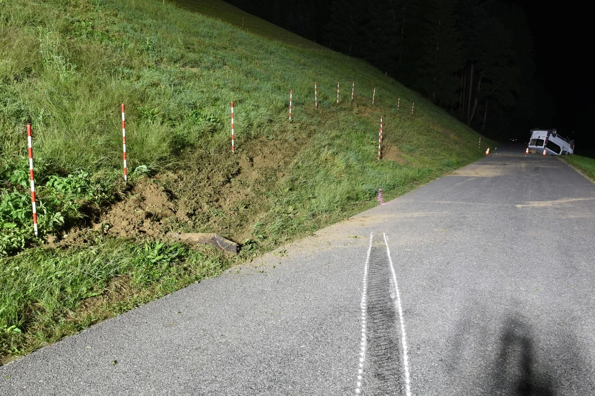 Willisau LU - Zwei Personen bei Selbstunfall gestern mit Lieferwagen verletzt