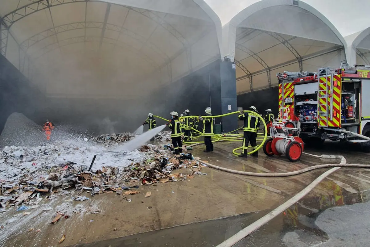 Werne –  Ausgelöste Brandmeldeanlage in Rohstoffverwertungsunternehmen 