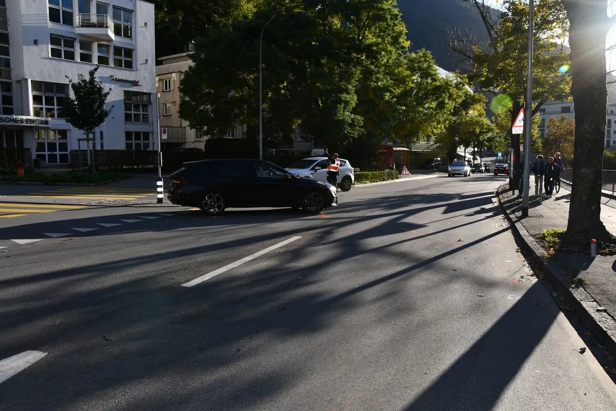 Chur GR -  Verkehrsunfall zwischen einem Auto und einem Motorrad