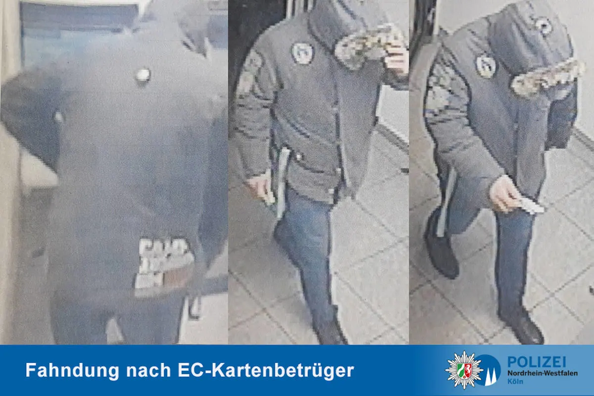Köln – Unbekannter in markantem Parka hebt mit geraubter EC-Karte Geld ab
