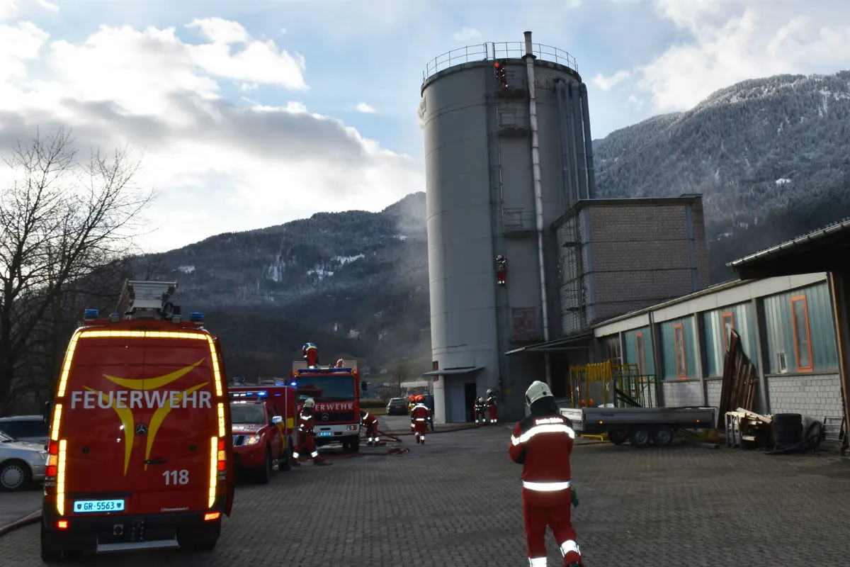Bonaduz GR - Brand in Industriebetrieb