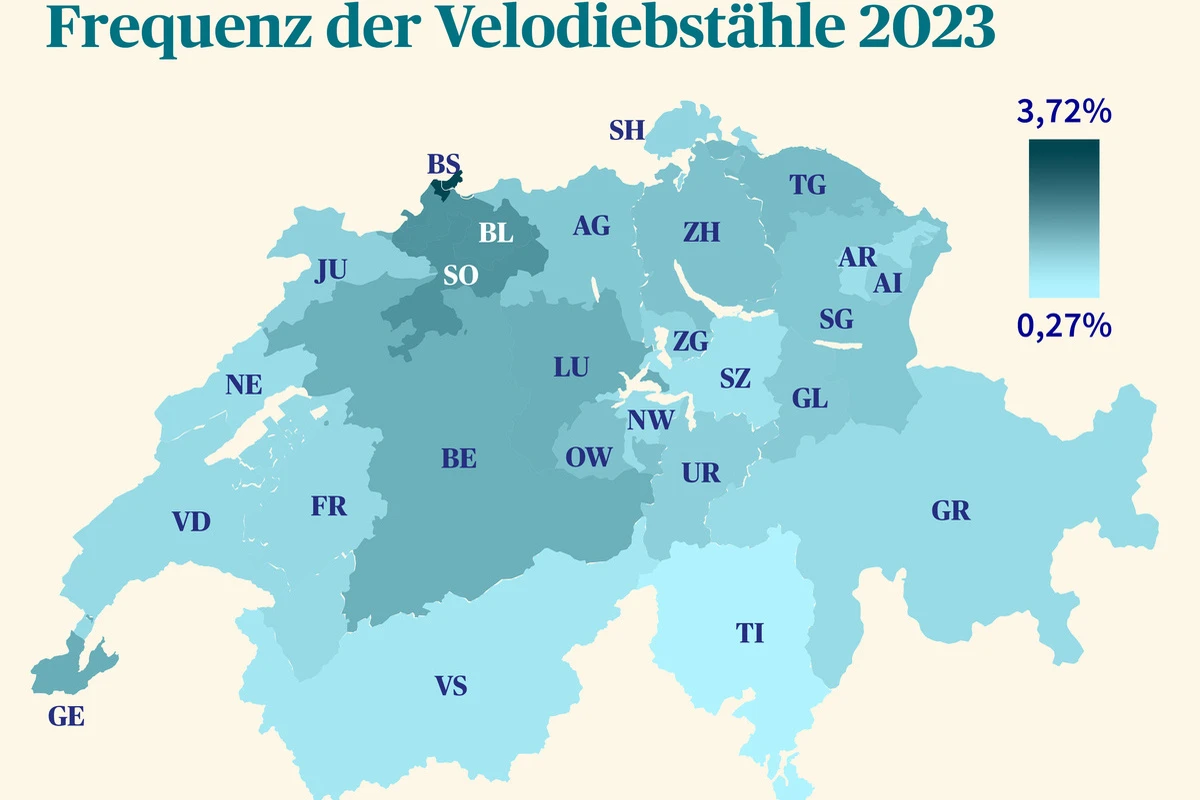 Fahrraddiebstähle haben in der Schweiz zugenommen 