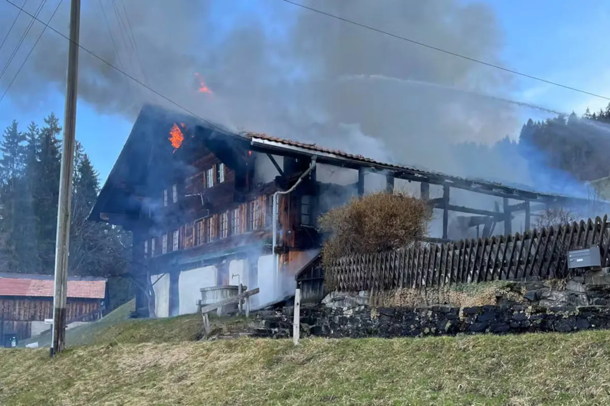 Horboden (Gemeinde Diemtigen) BE - Technischer Defekt führte zu Brand