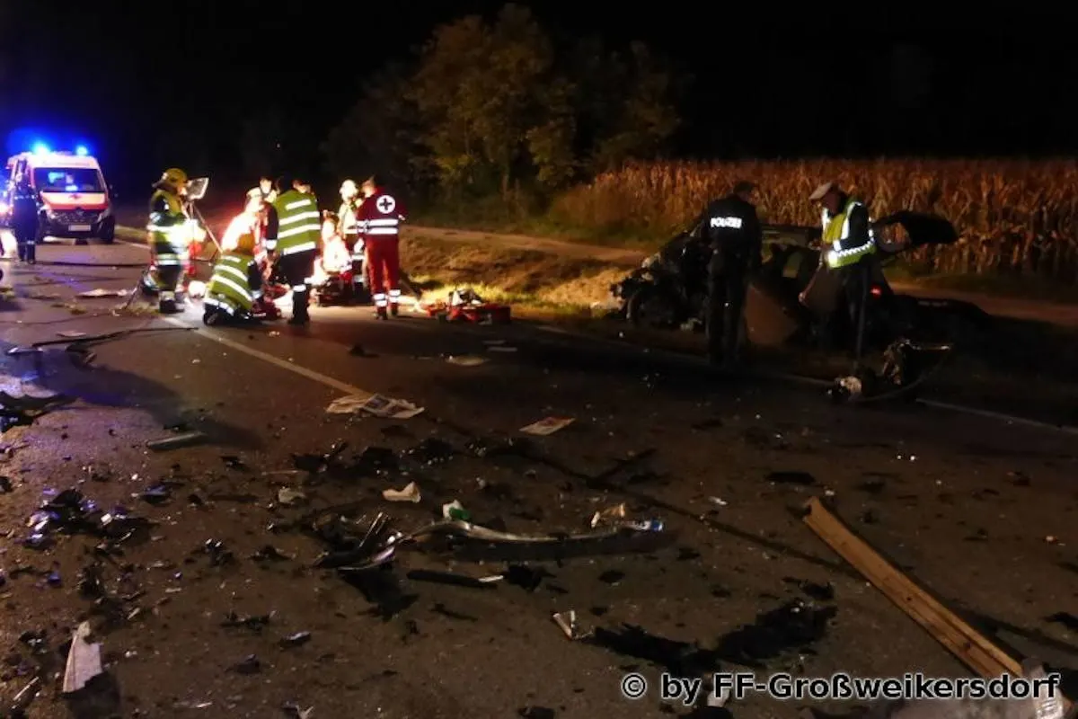 Bezirk Tulln – Unfall mit zwei schwer verletzten Personen in Großweikersdorf