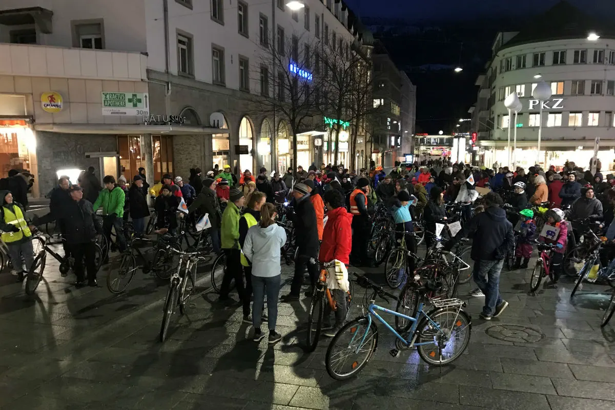 Chur - Velokundgebung zum Klimaschutz verläuft friedlich