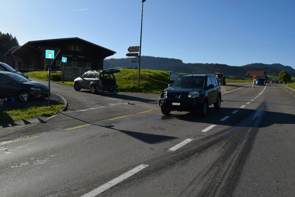 Unfall Waldstatt AR - Kollision beim Abbiegen