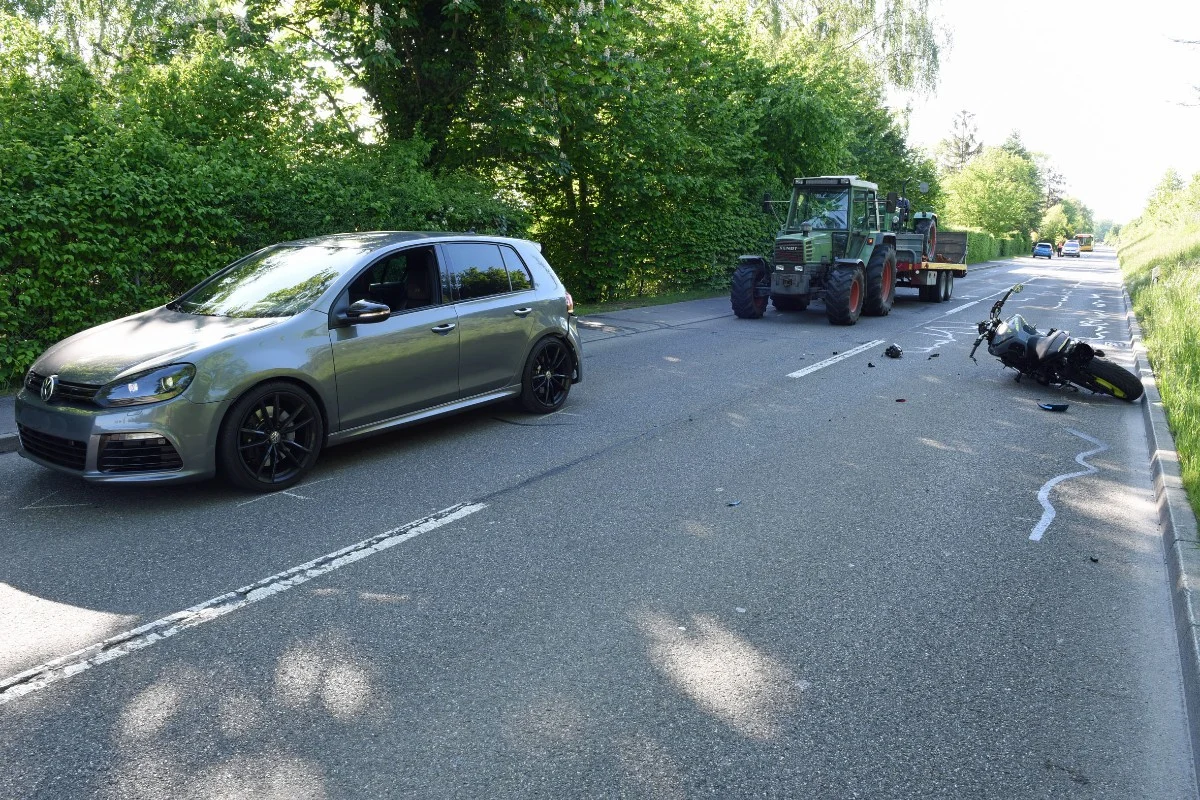 Eich LU - Kollision zwischen Motorrad und Auto