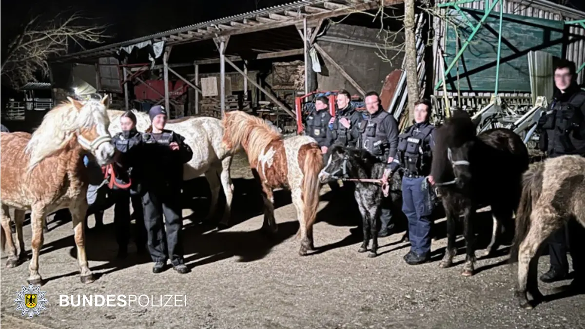 München: Bundespolizei auf "Pferdejagd"Hubschrauber lokalisiert entlaufene Pferde