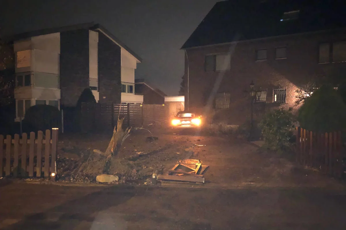 Mönchengladbach Hockstein – Durch den Zaun gegen Baum und Hauswand