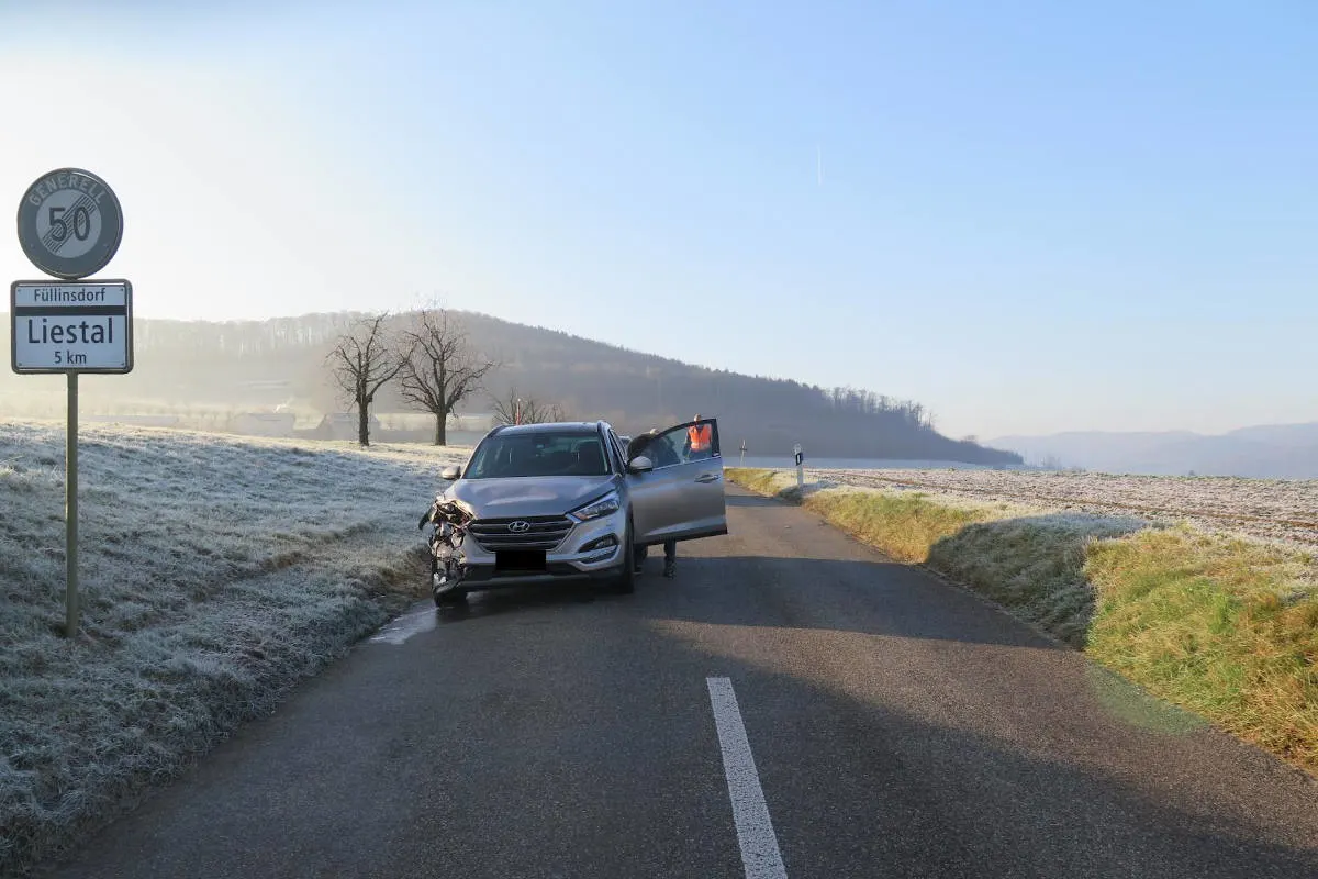 Giebenach BL - Alkoholisierter Fahrzeuglenker verursacht Kollision