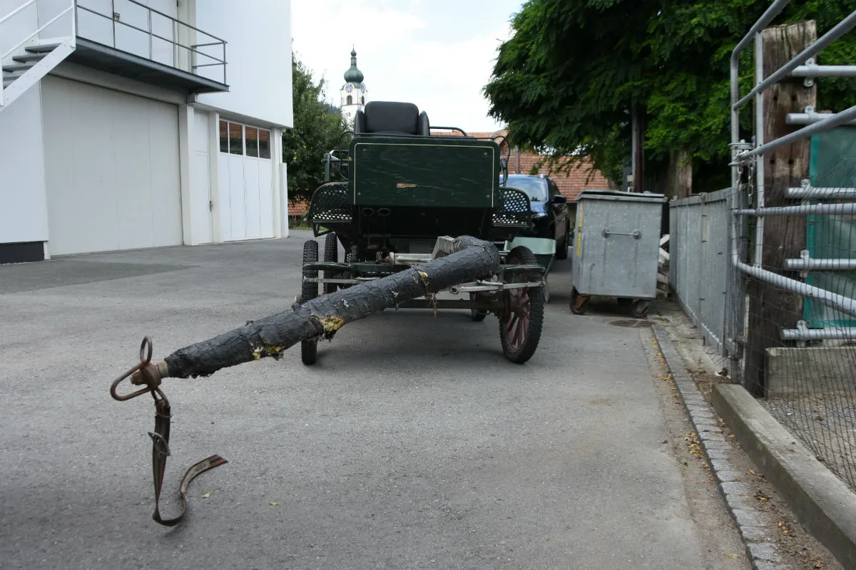 Balgach SG - Pferdegespann galoppiert in Auto