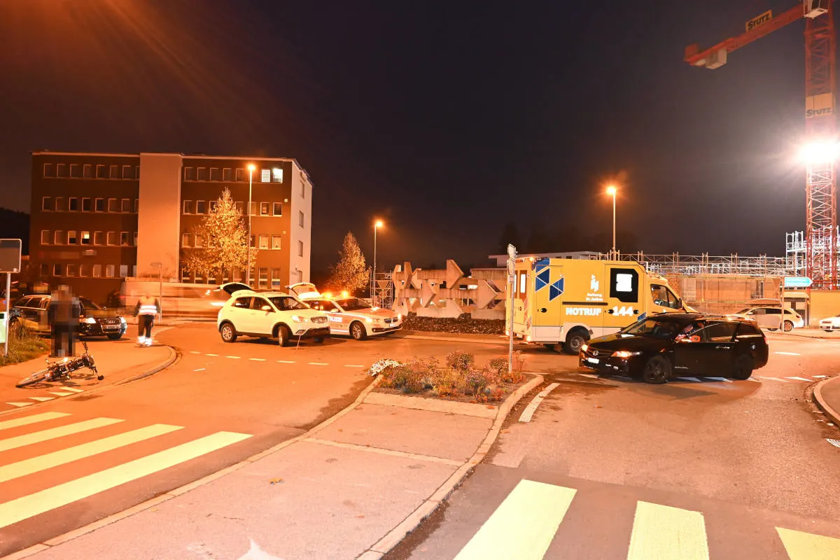 Wittenbach SG – Unfall im Kreisverkehrsplatz