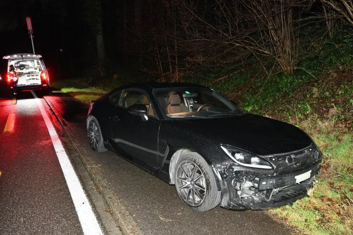 Unfall in Horgen ZH - Mit Sportwagen von der Fahrbahn abgekommen