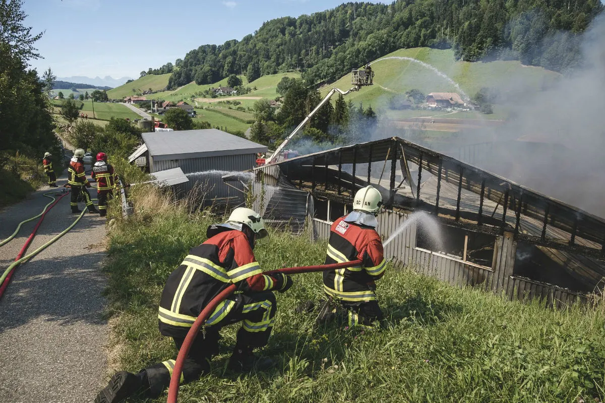 Bigenthal (Gemeinde Walkringen) BE - Brand nach Explosionen