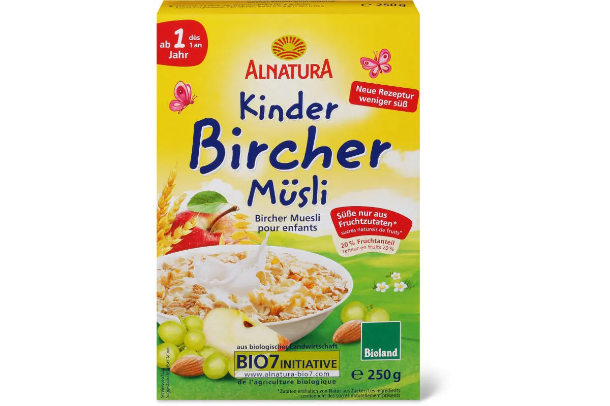 Schweiz - Migros ruft Alnatura Kinder Bircher Müsli zurück