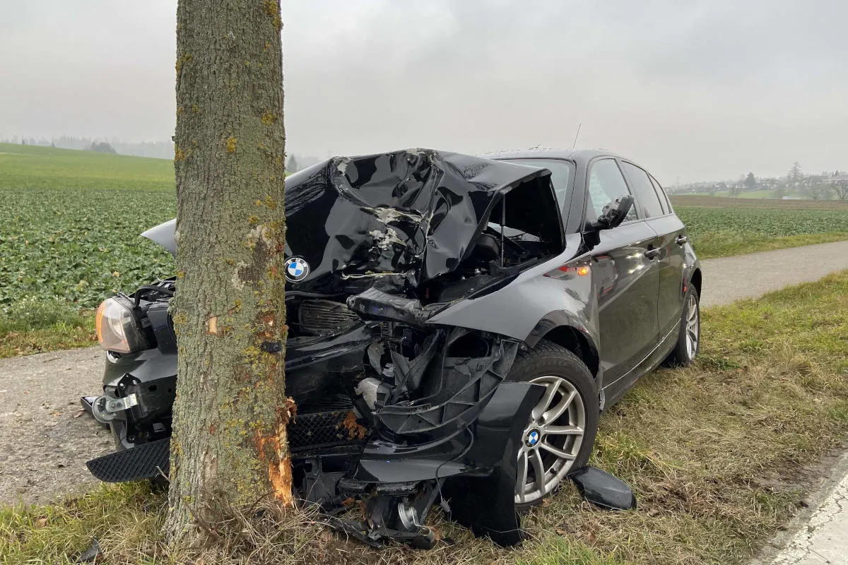 Unfall Lupfig AG - Mit Fahrzeug gegen Baum geprallt