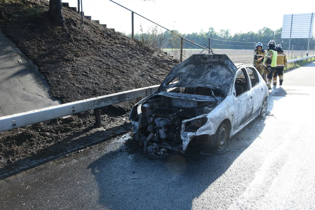 Niederuzwil SG - Auto brennt auf der Autobahn aus