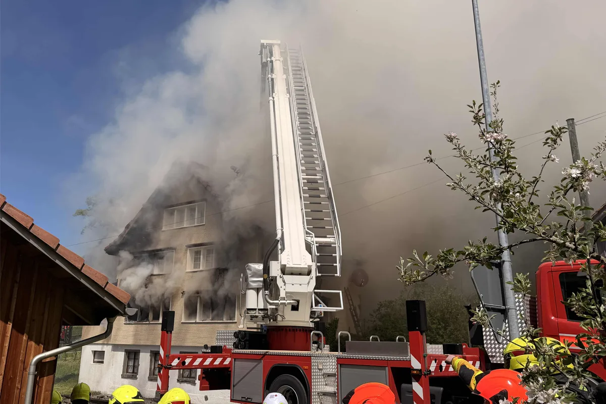Walzenhausen AR – Haus nach Brand unbewohnbar