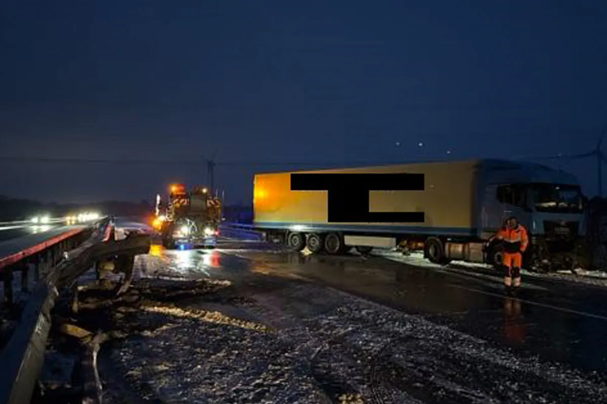 A1 Rotenburg – Zwei schwere Unfälle mit Lkw bei Glätte