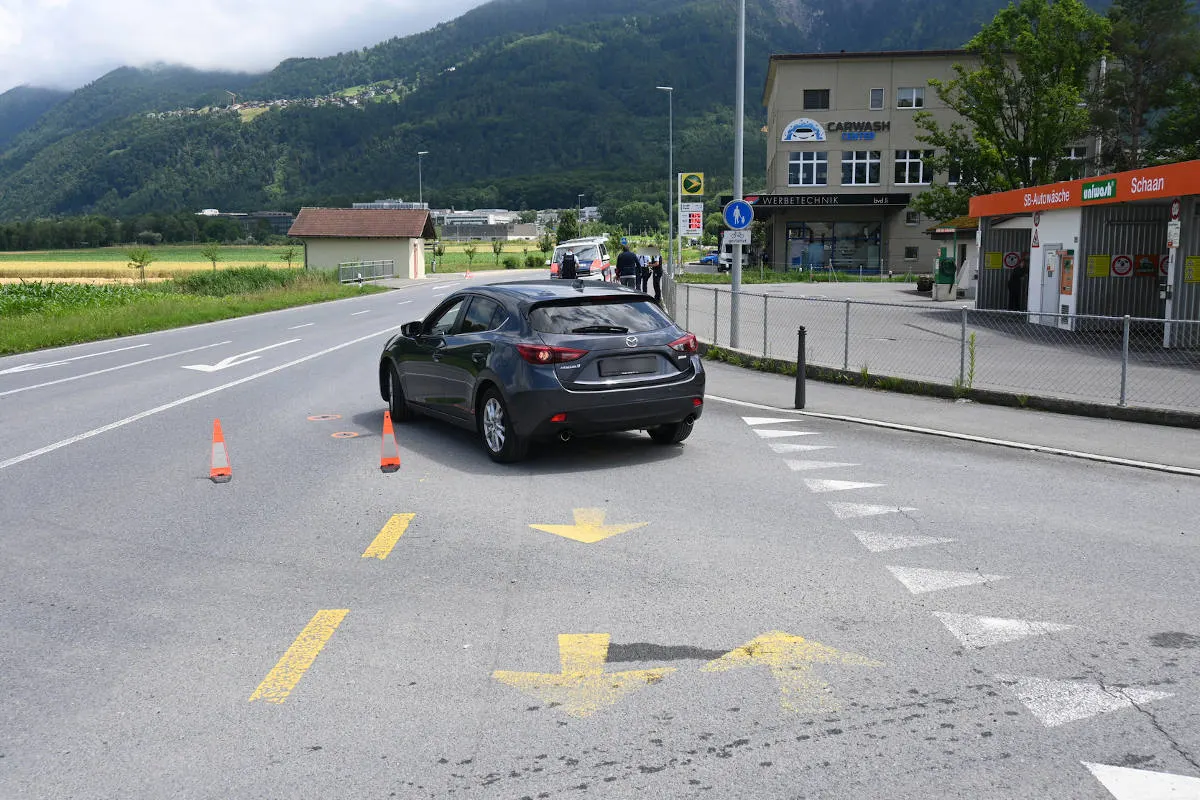 Schaan FL – Kollision zwischen Fahrrad und Auto