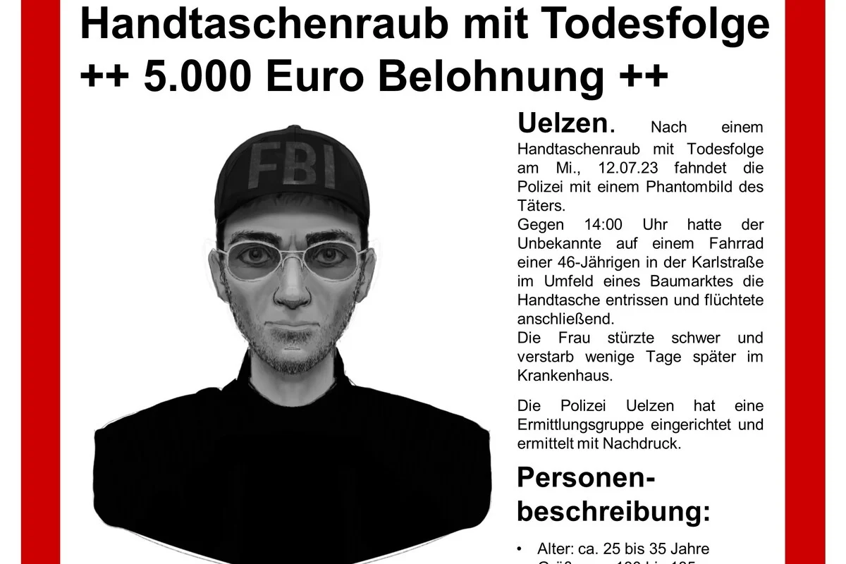 Uelzen NI - Handtaschenraub mit einem Todesopfer
