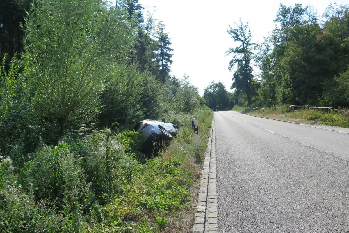 Ettingen BL - Personenwagenlenker verursacht Selbstunfall