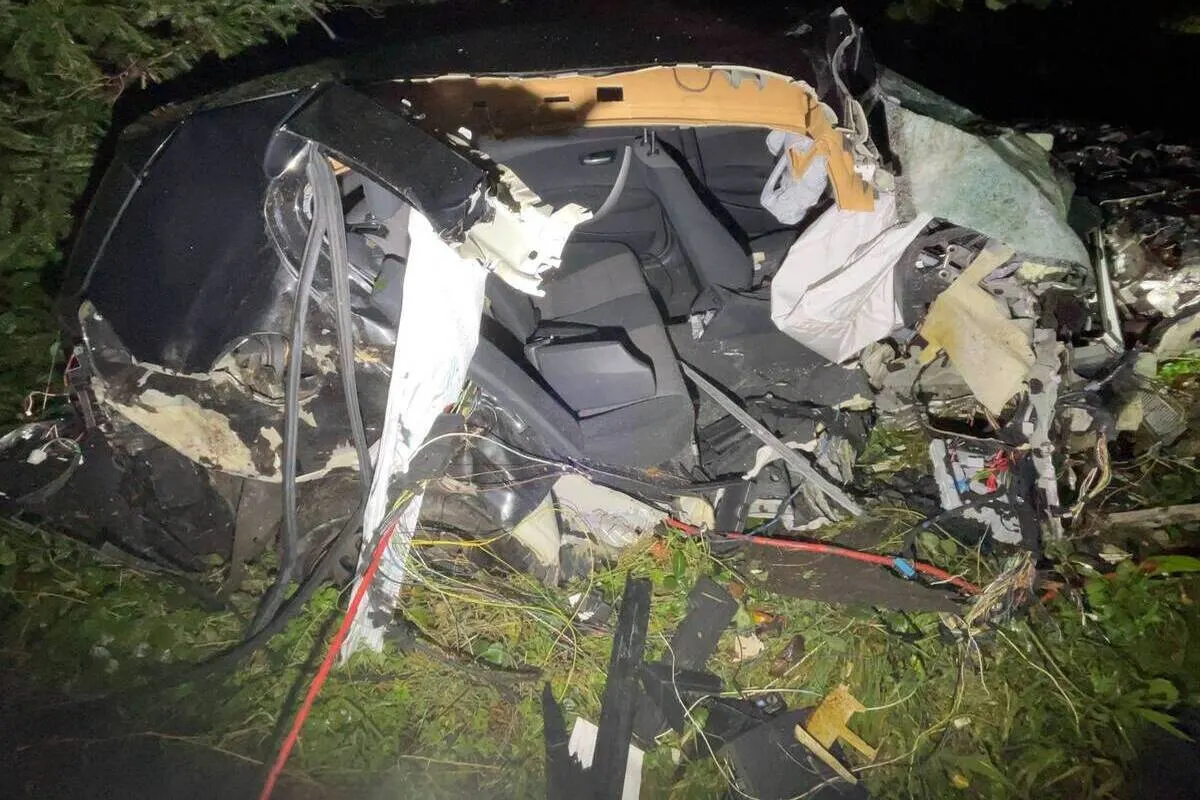 Boningen SO - Mit einem Baum kollidiert - grosser Teil vom Auto abgerissen