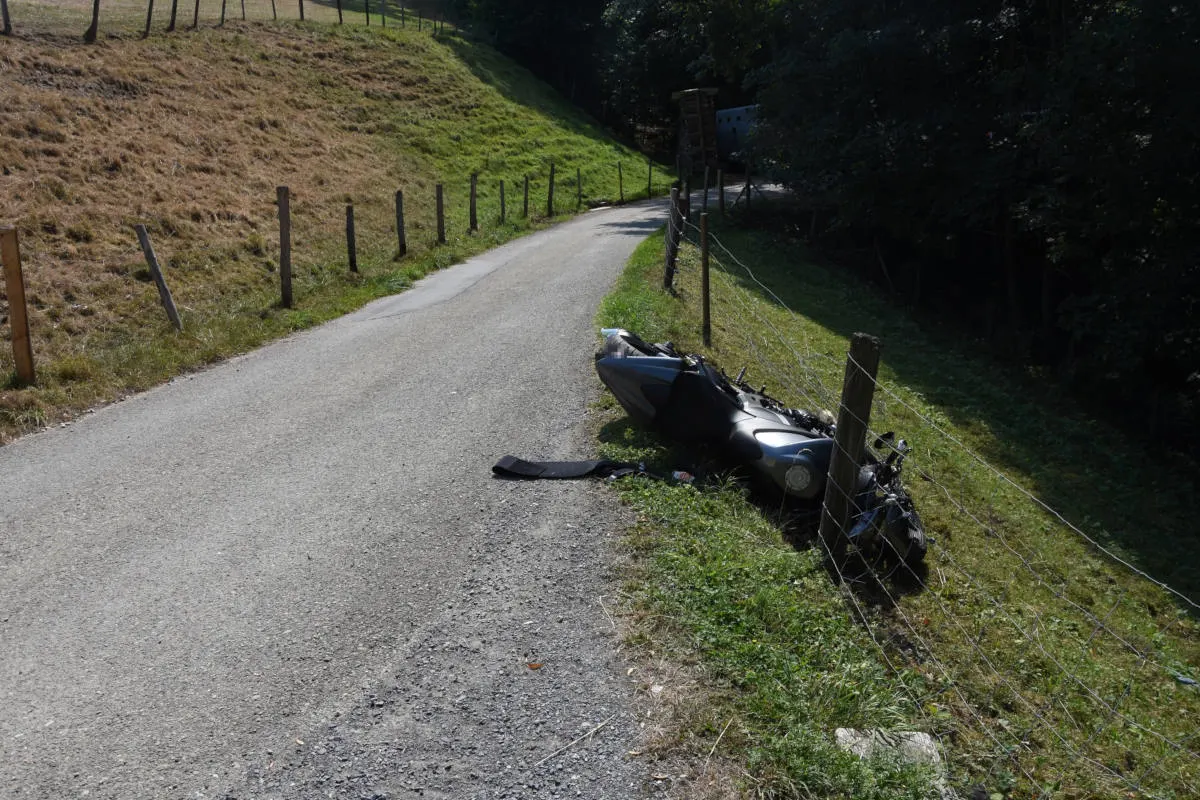 Lichtensteig SG - Selbstunfall mit Motorrad