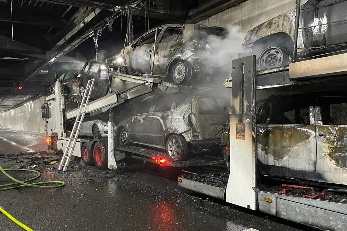 Luzern - Brand Lastwagen in Sonnenbergtunnel