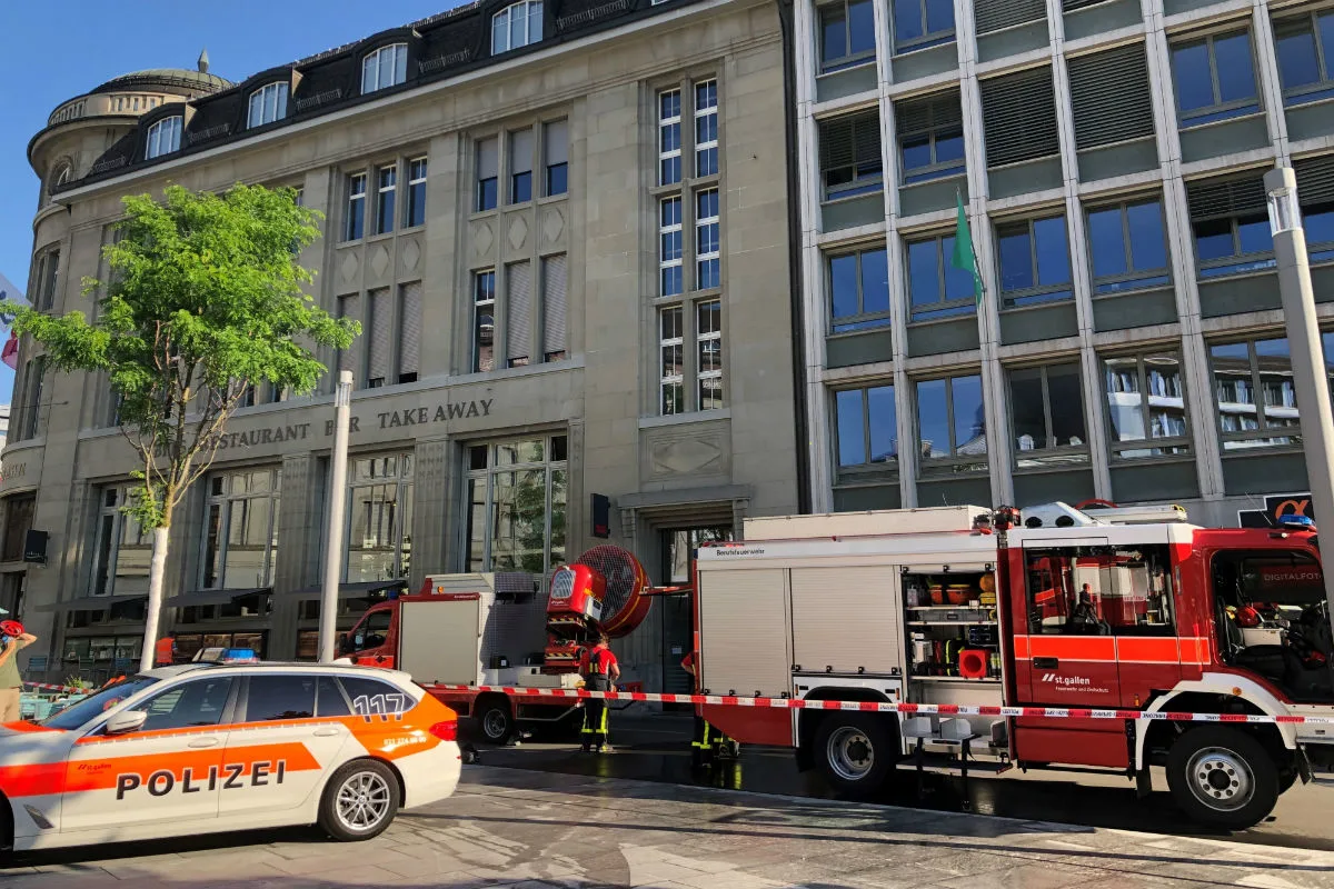 St. Gallen SG - Brand am Bahnhofplatz 