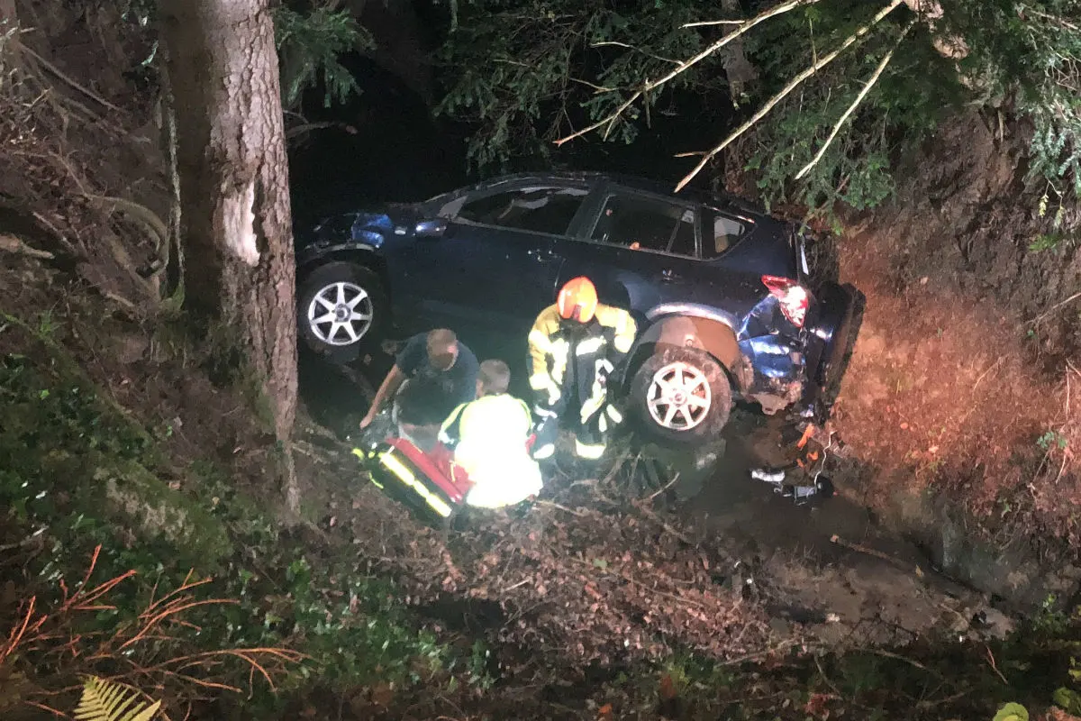 Rehetobel AR - Auto rollt in Wald