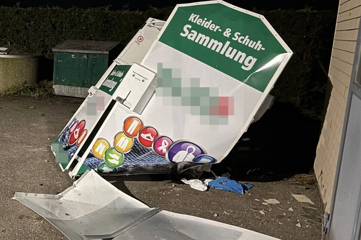 Wuppenau TG – Textilcontainer mittels Pyrotechnik beschädigt
