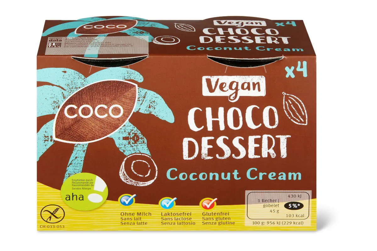 Migros ruft «AHA Choco Dessert Coconut Cream» zurück
