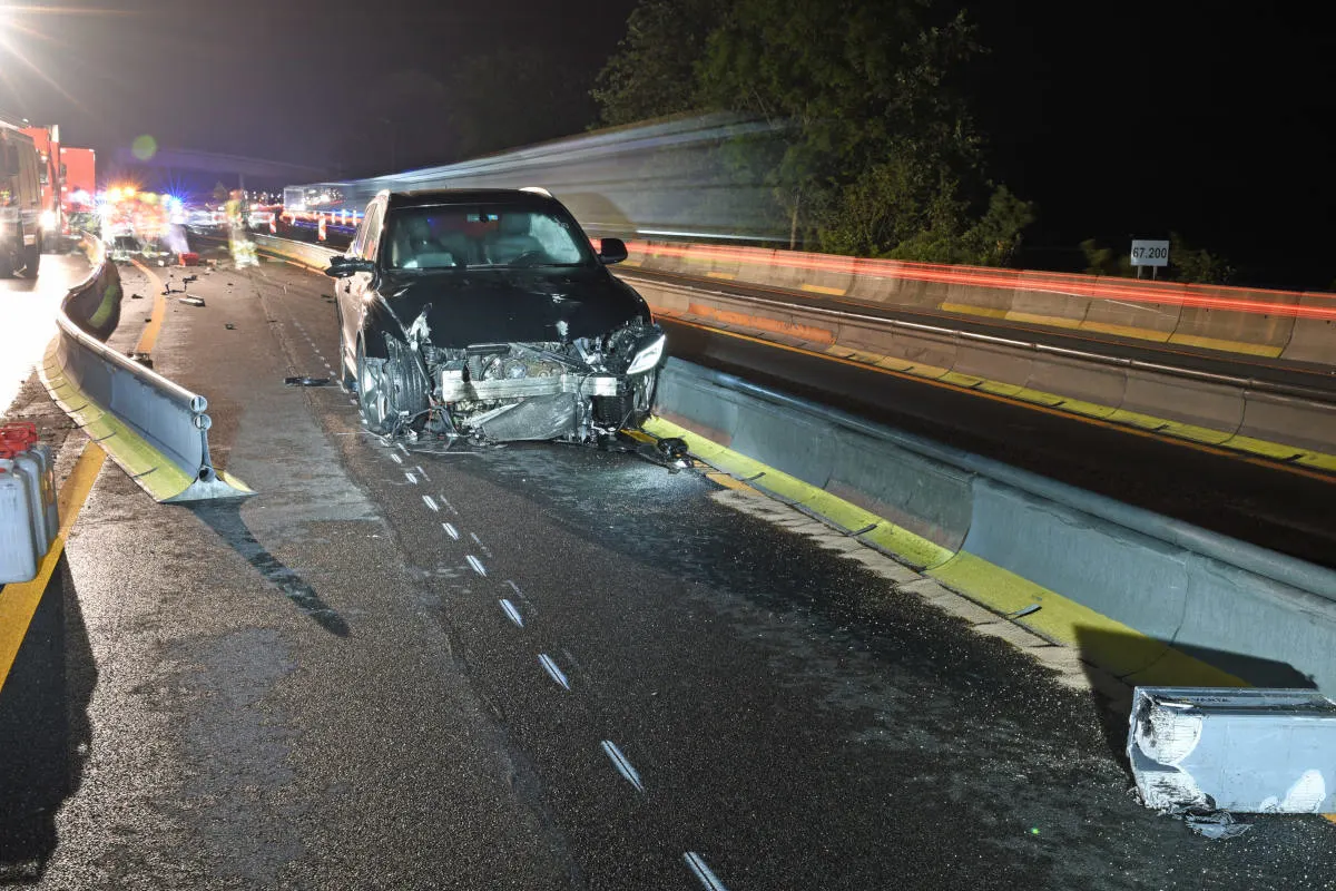 A2 Knutwil LU - Autofahrer bei Unfall im Baustellenbereich verletzt
