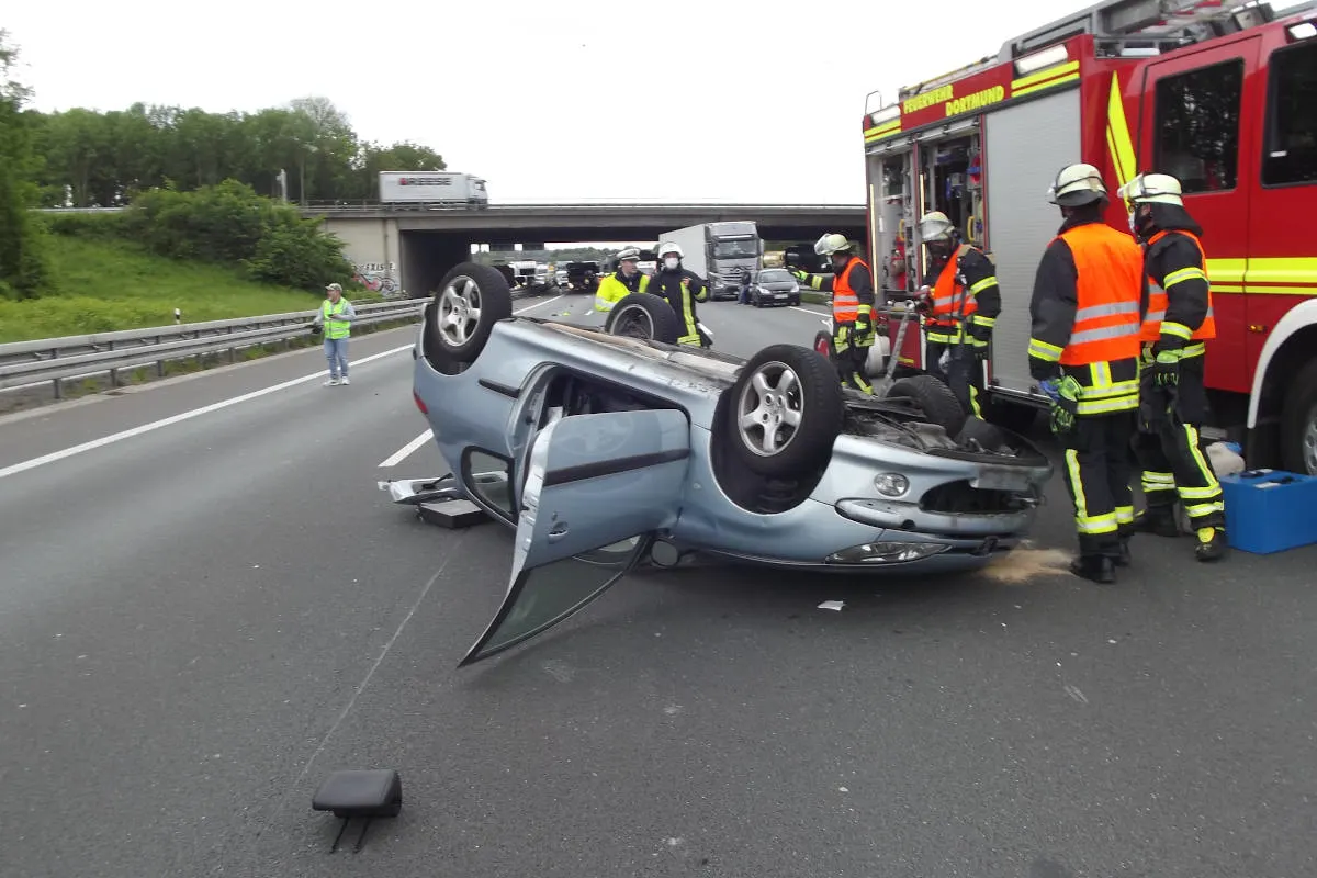 A2 Dortmund – Verkehrsunfall mit zwei Fahrzeugen auf der Autobahn