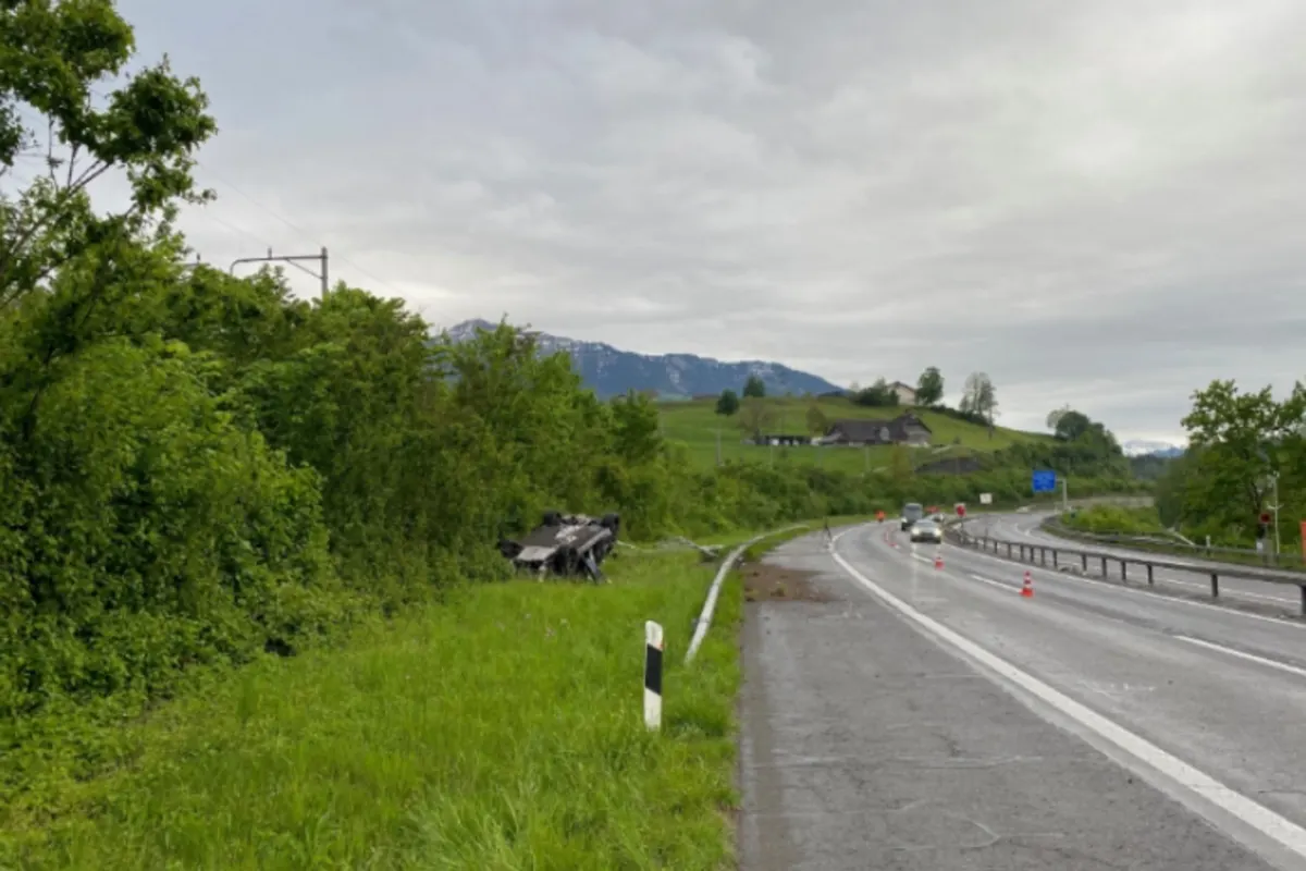 Küssnacht SZ - Alkoholisiert auf der A4 verunfallt 