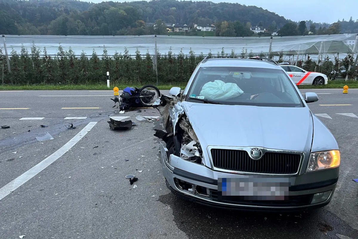 Felben-Wellhausen TG – Motorradfahrer bei Kollision schwer verletzt