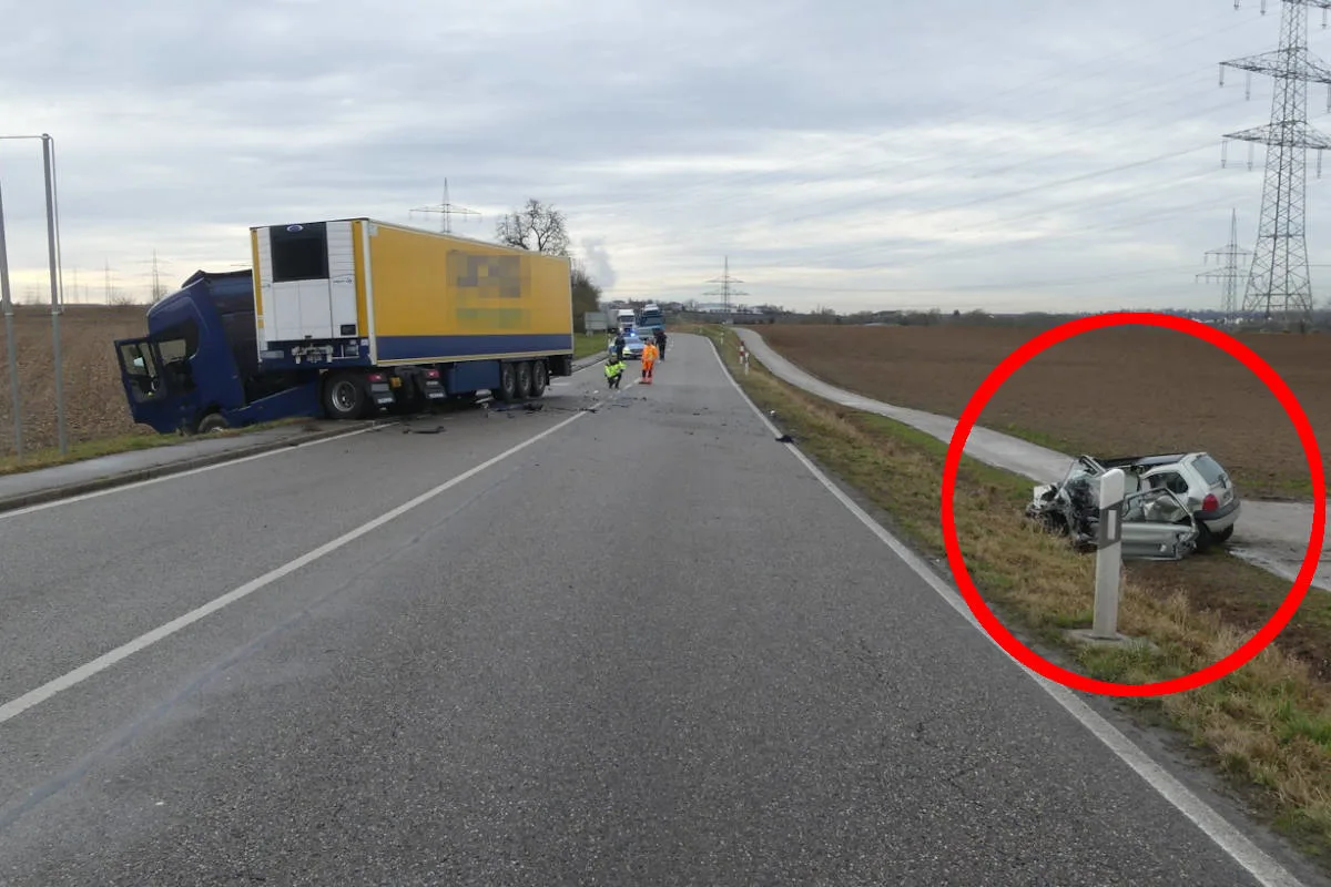 B27 Talheim –  Zusammenstoß zwischen PKW und LKW endet tödlich
