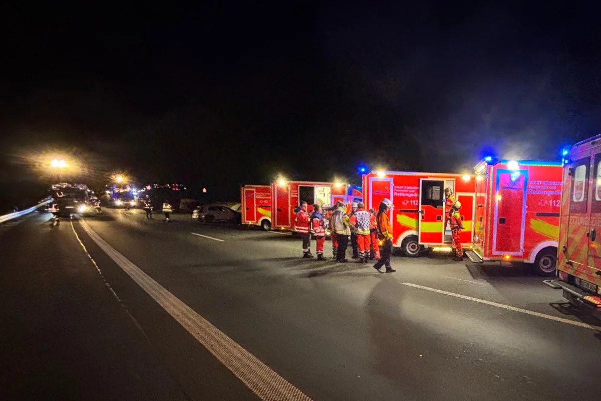 A3 Bad Honnef NW – Sieben Verletzte bei Unfall von zwei Pkw