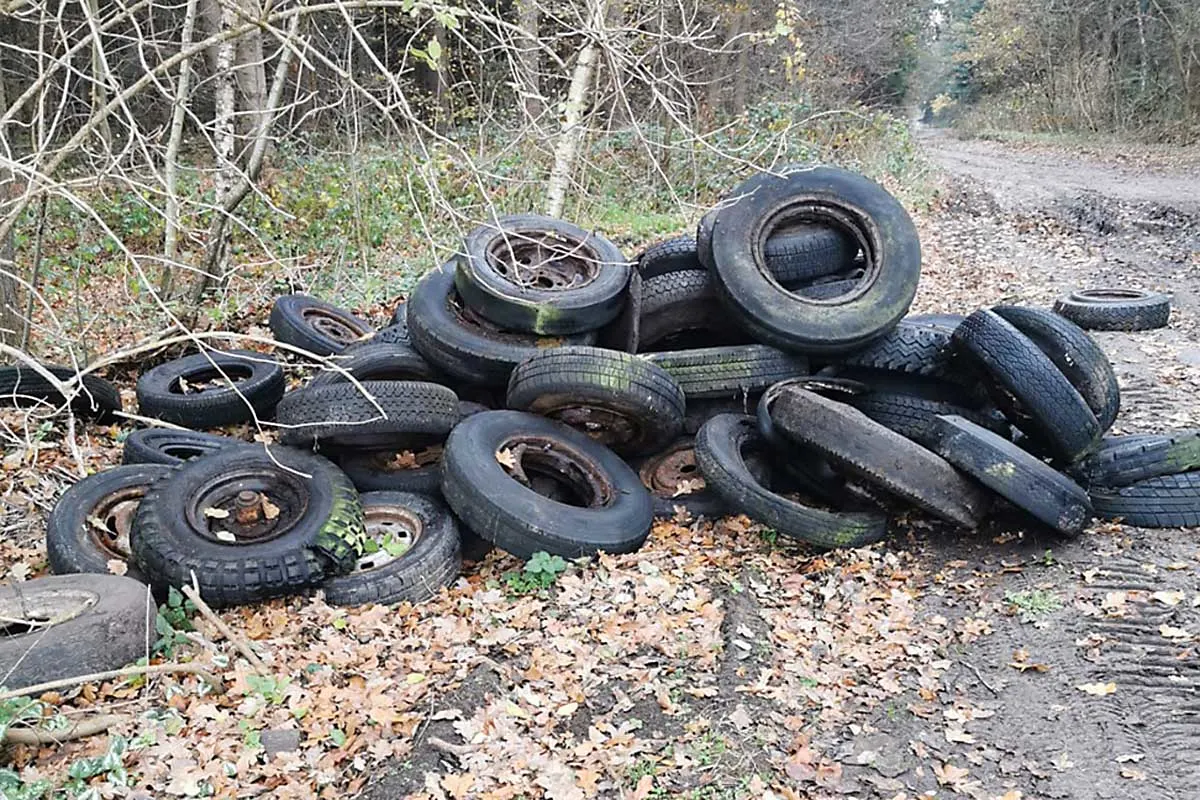 Zeugenaufruf in Wiesens - Mehrere Altreifen illegal im Waldstück entsorgt 