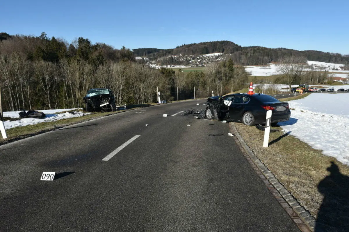 Wildberg ZH - Zwei Verletzte bei Frontalkollision - Zeugenaufruf