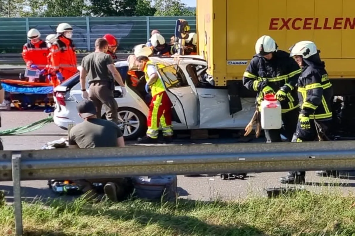 Heftiger Verkehrsunfall auf der BAB 46