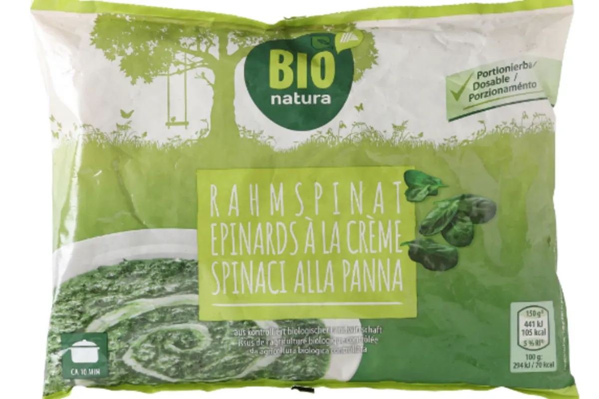Rahmspinat Bio natura wird aufgrund von Salmonellen zurückgerufen