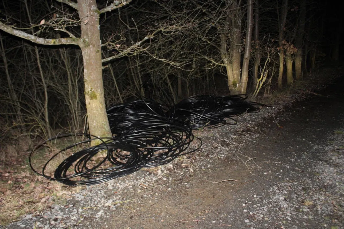 Aufgefundene Glasfaserkabel