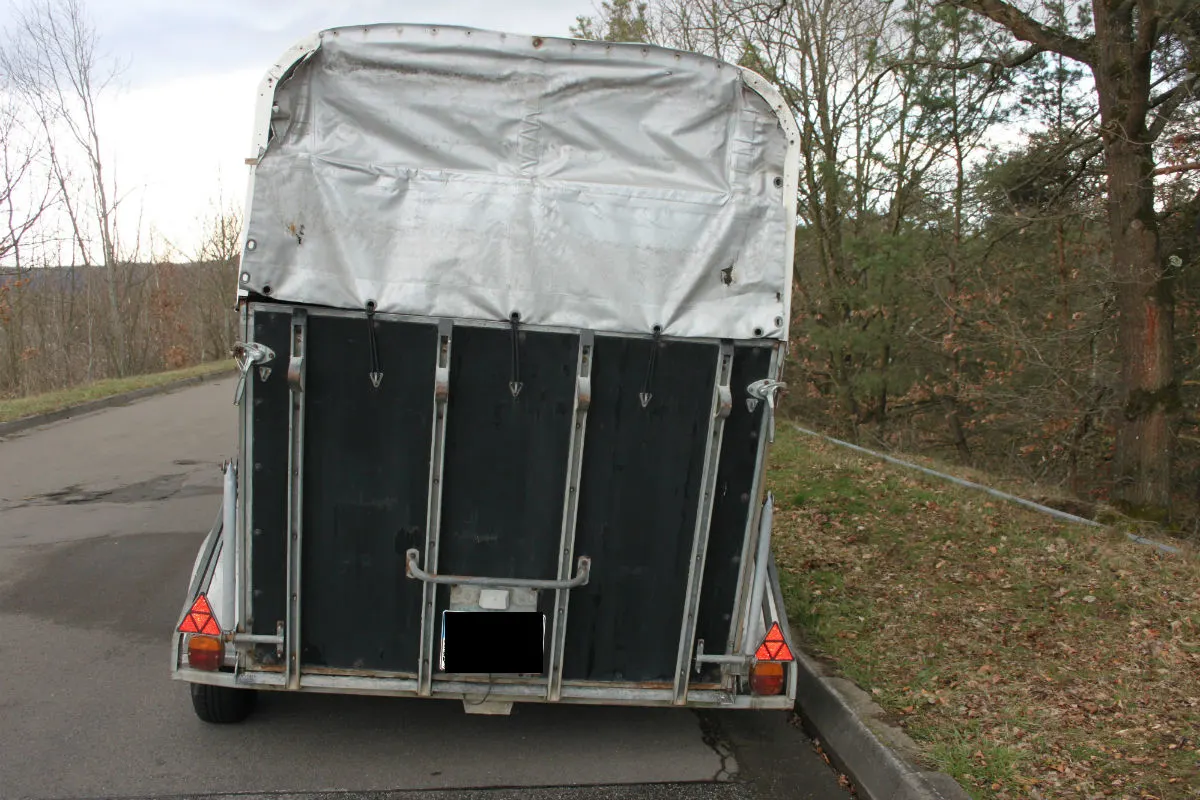 Kurioser Pferdeanhänger auf der Autobahn